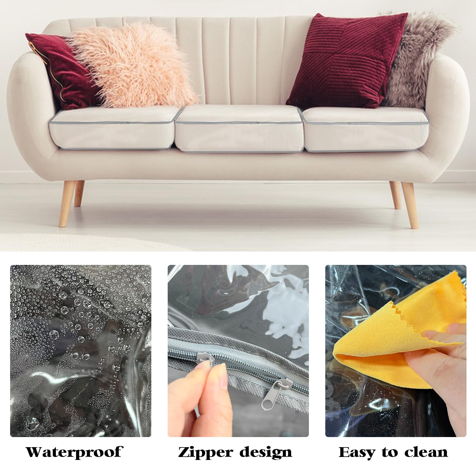 Amazon.co.jp: HFYZZ プラスチックソファシートクッションカバー